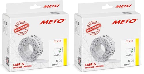 Étiquettes Meto 22x12 mm amovibles blanches pour étiqueteuse manuelle Sato et Avery