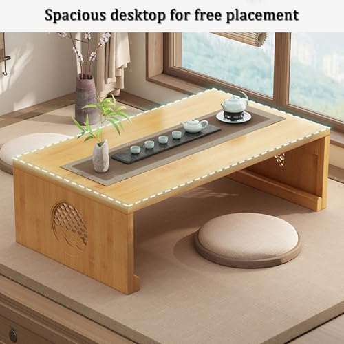 Table Basse Pliante Tatami Japonaise et Table d'Appoint de Sol - 4