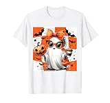 Photo Gallery fiocco carino zucca di halloween fantasma a scacchi per donne e ragazze maglietta Photo Gallery fiocco carino zucca di halloween fantasma a scacchi per donne e ragazze maglietta