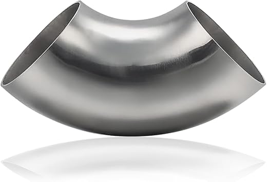 Cotonake OD 2 Inch 90 Degree SS304 Stainless Steel Bend Tube Exhaust Elbow Pipe for Car Modified Exhaust System 2" Piping Silver Tone,Stair Handrail 1pcs