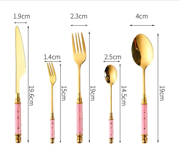 Ensemble De Couverts en Acier Inoxydable, 30 Pièces avec Manches en Céramique pour 6 Personnes