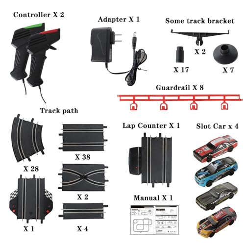 Teslala TE90-2 Slot Racing Car Track For Kids 1:43 Electric Powered 40Ft Big Racing Track Set thumb #7
