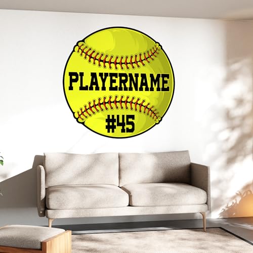 Vinilo Decorativo Personalizado Nombre Softbol Transparente