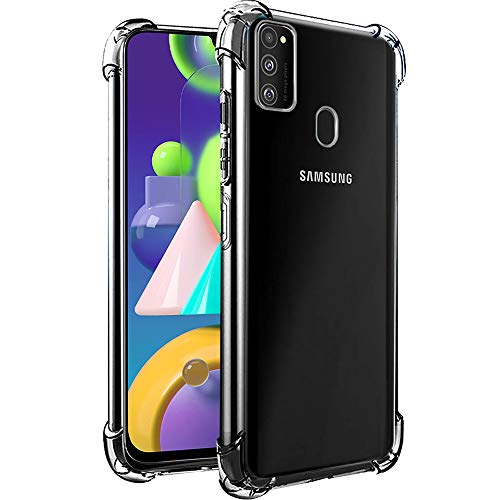 Image of TheGiftKart Transparent Crystal Clear Back Cover Case for Samsung Galaxy M21 / M21 2021 Edition / M30s | Shockproof Soft TPU Case | Cushioned Edges for Ultimate Protection Cover (TPU, Transparent)