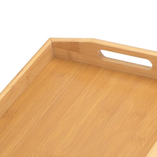 Plateau de service en bambou avec poignées intégrées pour décoration de table - 4