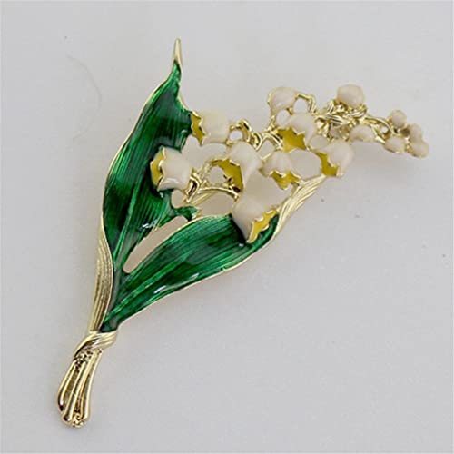 Broche feuille verte émail antique et perles : bijou de créateur pour femme style rétro