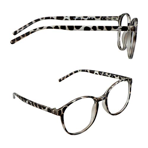 Image of Vintage Round Progressive Multifocal Presbyopic Glasses, Blue Light Blocking Glasses for Men Women Readers (Leopard,+0.00 /+1.00 Magnification)
