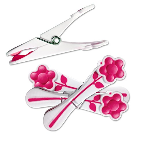 simply direct 60 x Pinzas de Ropa de Agarre Suave con un Diseño Floral - Ideal para Prendas Delicadas y Livianas (Arándano Rojo, 60)