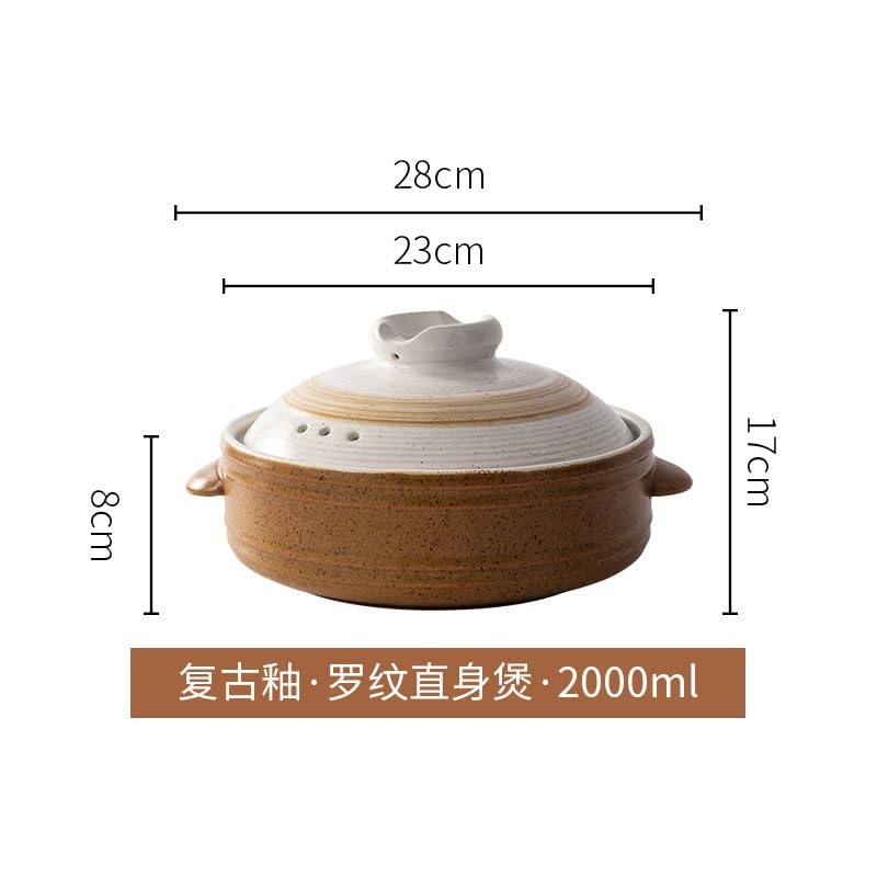 Tegame Terracotta Casseruola Zuppa Stufato Pentolina Riso in ceramica Combustione a secco ad alta temperatura senza crepe