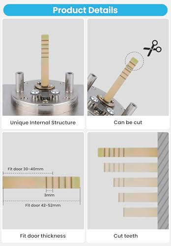 Image of goldenwarm Brushed Nickel Pocket Door Lock, Privacy Square Pocket Door Hardware Not-Adjustable 2-3 /8 inch Latch, Pocket Door Handles for Pocket Doors Sliding Doors 2 Pack