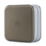 alavisxf xx Capa para CD, capa de plástico rígido para DVD com capacidade para 48 unidades, estojo portátil com zíper para CD, bolsa carteira grande para carro, casa, viagem (verde-oliva, capacidade