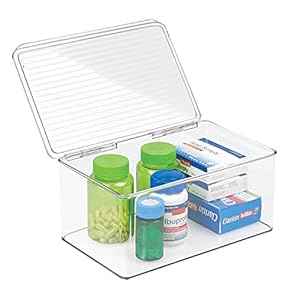 mDesign – Opbergdoos – medicijnbox – voor medicijnen, vitamines, make-up of cosmetica – multifunctioneel/plastic/met…
