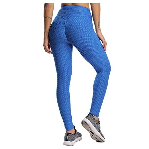 FITTOO Leggins Sportivi Donna Push up Pantaloni Tuta Yoga Pants Sexy Fitness Ginnastica Alta Elastico, S, Blu