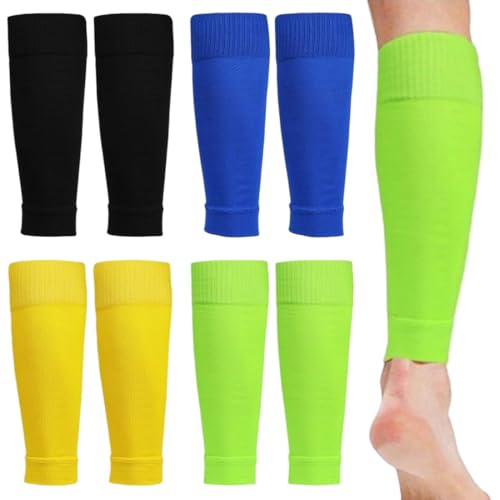 PYEUIFT 4 Pares de calcetines de fútbol para niños, calcetines de entrenamiento, calcetines deportivos para niños y principiantes en running o entrenamiento de fútbol