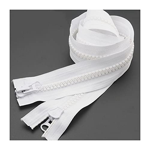 cremallera, Chaqueta de plumas doble deslizante resina blanca y negra, abrigo, bolso, tienda campaña, toldo, cremallera abierta, accesorios costura(1',60cm)