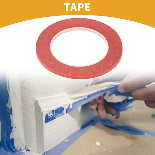 Image of 1 Pc Painters Tape Masking Master Tape Easy Removal Red 5000x0.5x0.01cm / 54.68 Yards x 0.2 Inches x 140um