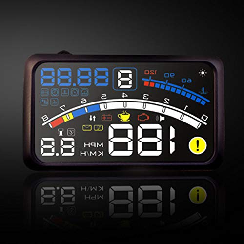Upwade 5.5″ HD Car HUD Heads Up Display Speed Warning Fuel Consumption OBD2 OBDII EUOBD for Safety Fresh Driving