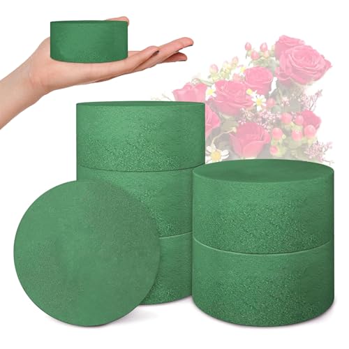 6 Pack Round Floral Foam Blocks, 4.7 Inch Large Dried Floral Foam for Artificial Flowers, Floral Foams Blocks for Wedding Aisle Floral Party Decorations
