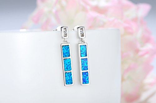 Orecchini Donna, con blu e verde Opale di fuoco in...