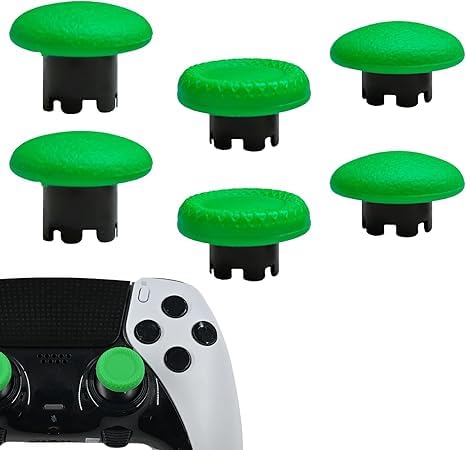 6 in 1 Interchangeable Thumbsticks for PS5 Dualsense Edge Controller(Green)