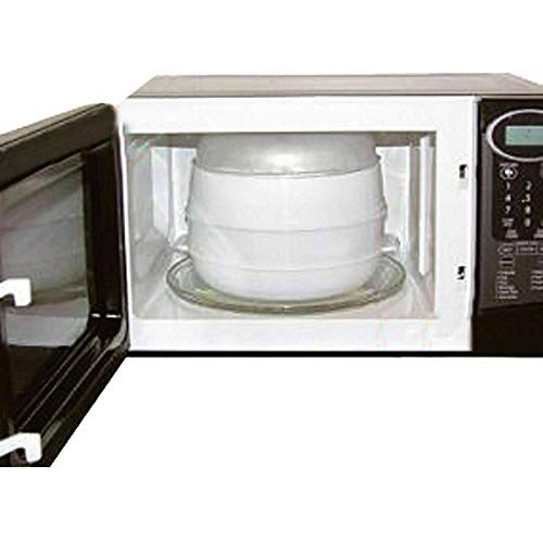 True Face 2 Tier Microwave steamer Steam Cooker Pot Vegetable Pasta Rice Meat Healthy Cooking Pan - Image 3