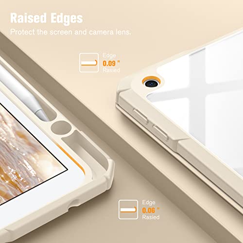 Image of Fintie Hybrid Slim Case for iPad 9th / 8th / 7th Generation (2021 / 2020 / 2019) 10.2 Inch - [Built-in Pencil Holder] Shockproof Cover with Clear Transparent Back Shell, Auto Sleep Wake, (Starlight)