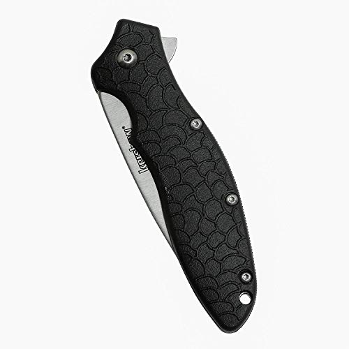 Image of Kershaw Oso Sweet EDC Pocketknife, 3 inch 8Cr13MoV Steel Drop Point Blade, Assisted Folder Opening with Flipper, Liner Lock System, Black