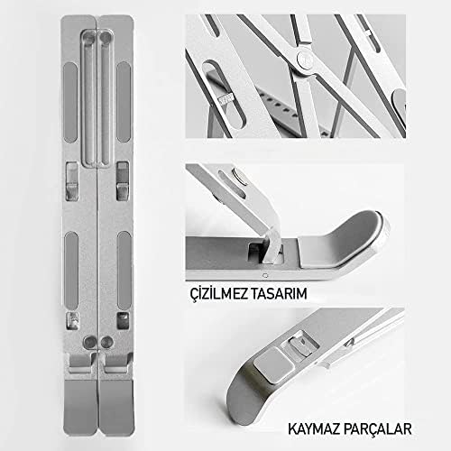 OBEV Taşınabilir Laptop Stant Bilgisayar Stant Notebook Stant Tüm Laptoplarla Uyumlu Bilgisayar Standı Taşınabilir Metal Kaymaz Stant Dizüstü Bilgisayar Stantları Stantı - Görsel 3
