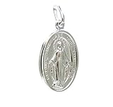 18 Karat (750) Gold PEGASO GIOIELLI - Anhänger Weißgold 18 KT MADONNA LOURDES - PENDENTE MADONNINA Herren Damen Kinder