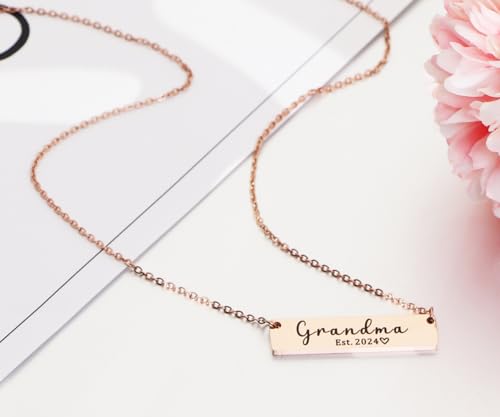 kaisinse Grandma Necklace Nanny Gift Heart Cutout Letter Nana Gigi Mimi Necklace Gift for Grandma from Grandchild with Message Card3