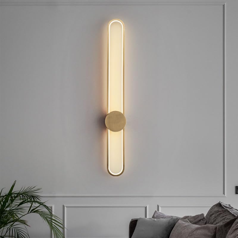 Image of Modern 900mm Simple All Copper LED Long Tube Wall Light Copper LED Long Tube Wall Light for Bedroom, Living Room- 3 in 1 Colours | Warm White, Natural White, Cool White (Gold)