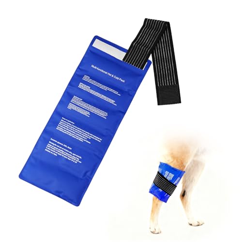 Image of Dog Gel Ice Packs, Reusable Hot and Cold Ice Packs for Dog Injuries, Joint Pain, Muscle Soreness, Pain Relief, Post-Surgery Recovery, Adjustable Pet Gel Wrap for Dog's Knees, Back and Shoulders