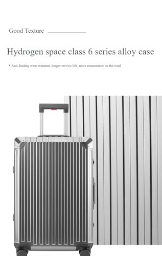 Diagonal Metal Carry On Luggage Made of All Aluminum Magnesium Alloy,Carry On Luggage With a TSA Lock and No Zipper Business Travel Suitcase With Silent Spinner Wheels (silver, 28inch)3