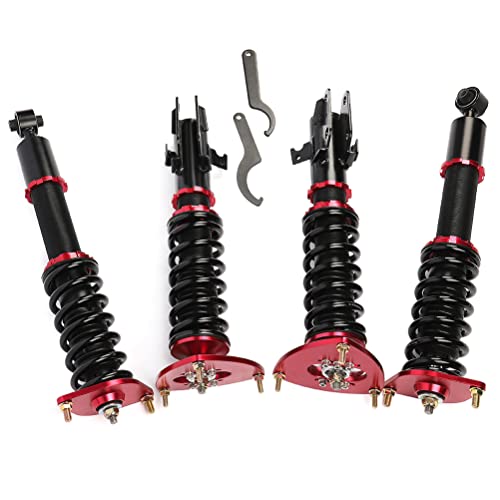 AUTOMUTO Coilover Struts Suspension Coilover Shocks Height Adjustable Fit for 2008-2013 for Subaru Impreza WRX STi - Red