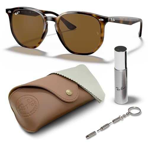 Ray-Ban RB4306 Square-Round Shape Sunglasses with Official Eyewea...