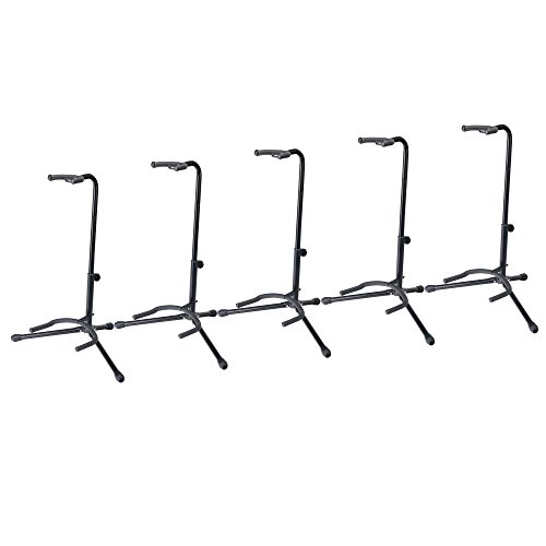 Lot de 5 Rocktile GSN-01 Stand de Guitare avec Support de Manche - Les Beatles, Paul McCartney, John Lennon, RIngo Starr, George Harrison Lot de 5 Rocktile GSN-01 Stand de Guitare avec Support de Manche