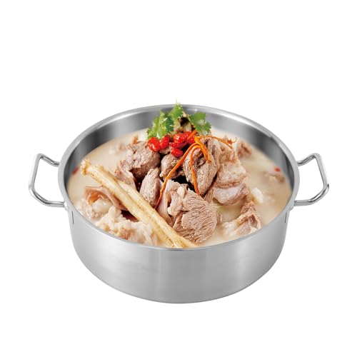 11 Quart Stainless Steel Saucepan with Lid, Professional Cookware Dutch Oven Pot, Multi-functional Hot Pot for Home, Restaurant, and Hotel