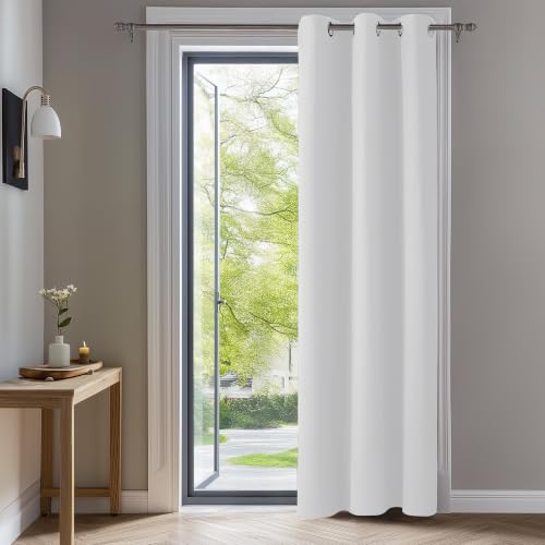 Image of Deconovo Grommet Blackout Curtain 1 Panel, Star White, 42 inch W x 63 inch L