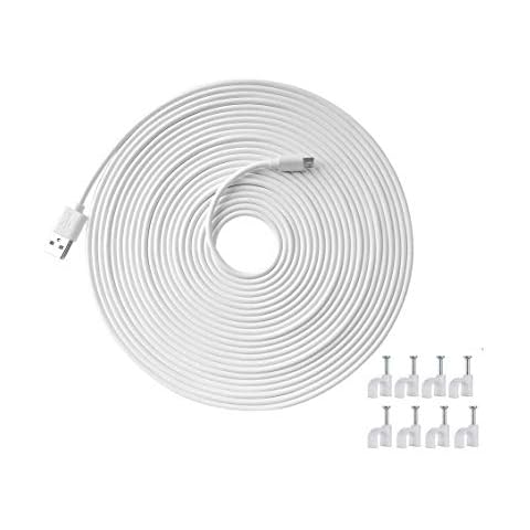 Micro USB Power Cable,33ft/10m,for WyzeCam Pan,Yi Cam,Nest Cam,Blink XT Camera,Furbo Dog,Arlo Q,Netvue,Xbox One Controller Cover