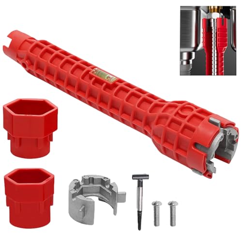 GLDFYYDS 8-in-1 Tap Spanner Tool Faucet Wrench for Tight Spaces Non-Slip Spanner Kit Multi-Functional Sink Installation Tool for Sink/Bathroom/Kitchen Plumbing Repairs