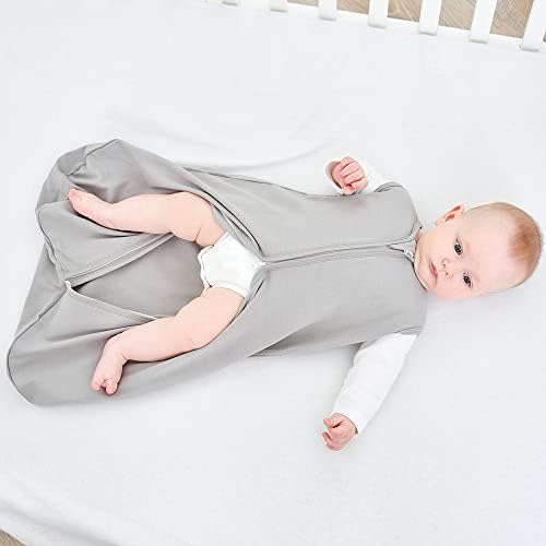 Looxii Baby Sleeping Bag 100% Cotton Soft Newborn Sleepsack Unisex Baby Wearable Blanket for Boys and Girls 0-6 Months - Grey
