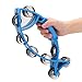 Eujgoov Plastic Hand Tambourine Bell, Fish Shaped Double Row Jingles Music Rhythm Tools(blue)