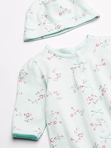 Little Me Baby-Girls Floral Spray Footie And Hat, Mint Print, Newborn, 0-3 Months #TOP1