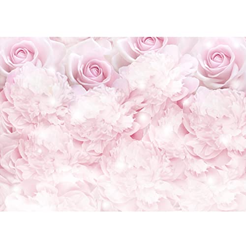 Runa Art Papier peint intissé 396 x 280 cm fleurs roses | Toison Décoration Murale Salon Chambre á Coucherr | Fabrication Allemande | rose 9413012b