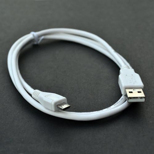 ConsoletronicWhite USB Power Charger Cable Adapter for - TECEVO T4 NFC - Portable Bluetooth Speaker (1m/3ft long)