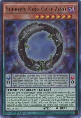 YU-GI-OH! / Supreme King Gate Zero (Super) / Crisis máxima (MACR-EN017) / Tarjeta individual individual en inglés