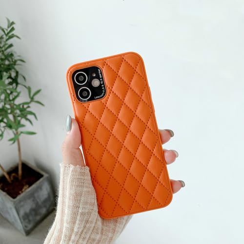 Étui de téléphone en cuir iPhone XS Max coque de protection orange en métal