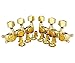 Guyker 6Pcs Guitar Locking Tuners (3L + 3R Handed) - 1:21 Ratio Lock String Tuning Key Pegs Machine Heads with Hexagonal Handle Replacement for LP SG Style Electric, Folk or Acoustic Guitars - Gold