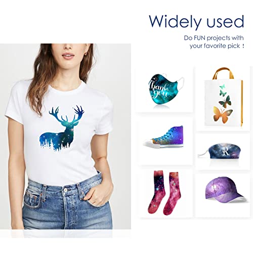 Doreenbow 10 Sheets Galaxy Htv Star Iron On Vinyl Heat Transfer Vinyl Space Pattern Vinyl 12X10 Inch Craft Vinyl For T-Shirts Diy Crafts #TOP3