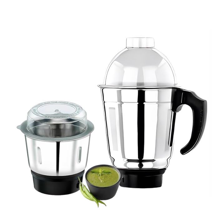 Stainless Steel Mixer Grinder Jar Combo, 1500ml and 400ml, 4 Teeth Coupler, Compatible with Bajaj/Preethi/Prestige/Morphy Richards/Sumeet/Ganga/Orient/Usha/Crompton/Life Long, Set of 2-picture-18